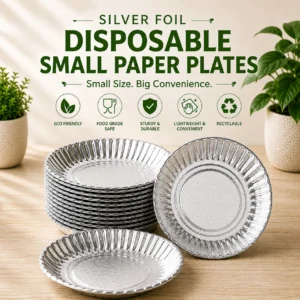 Silver Foil Disposable Small Paper Plates