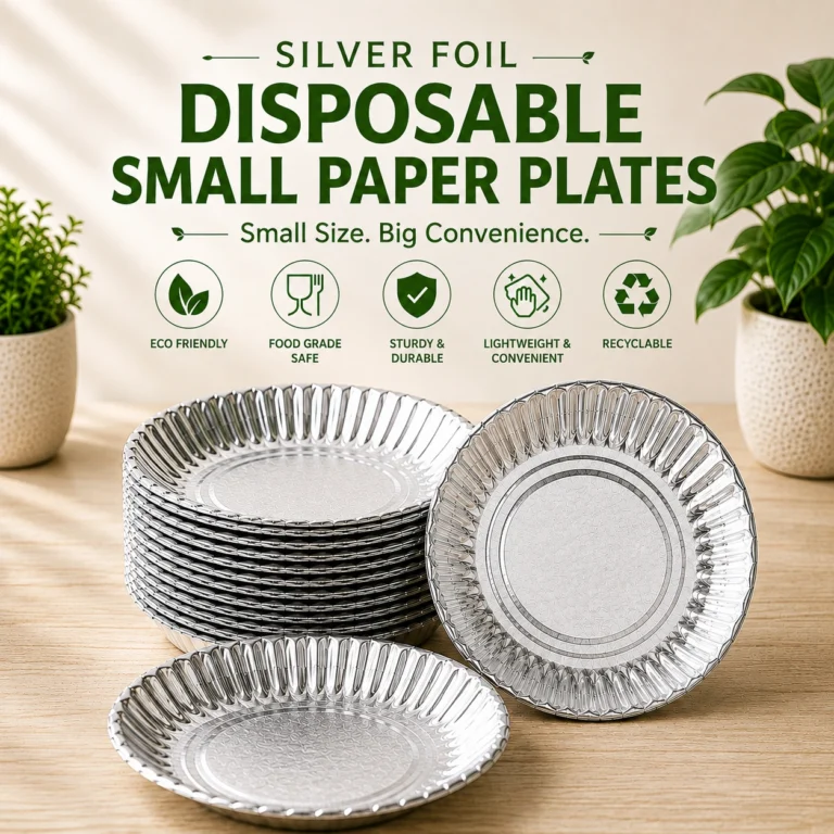Silver Foil Disposable Small Paper Plates